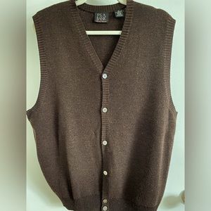 Jos. A Bank Signature 100% Wool Button Up Tweed Sweater Vest Size Medium